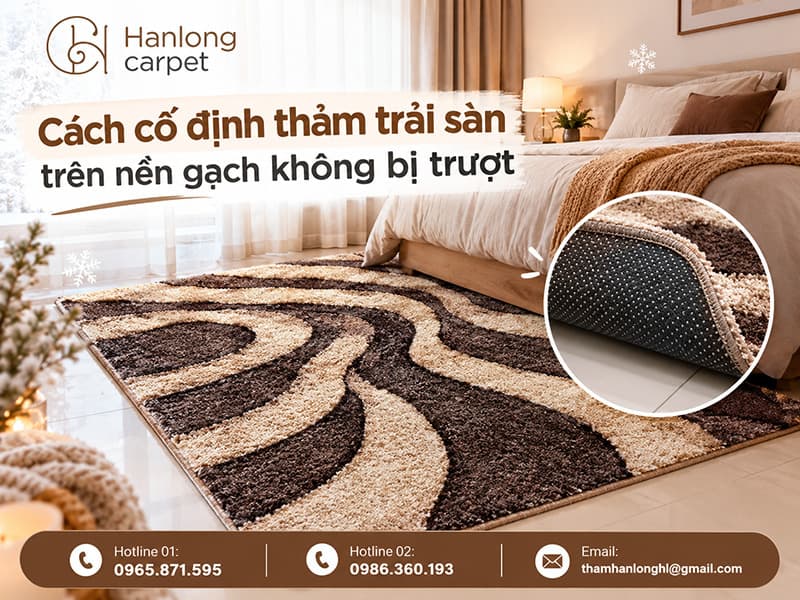 Cách cố định thảm trải sàn trên nền gạch không bị trượt