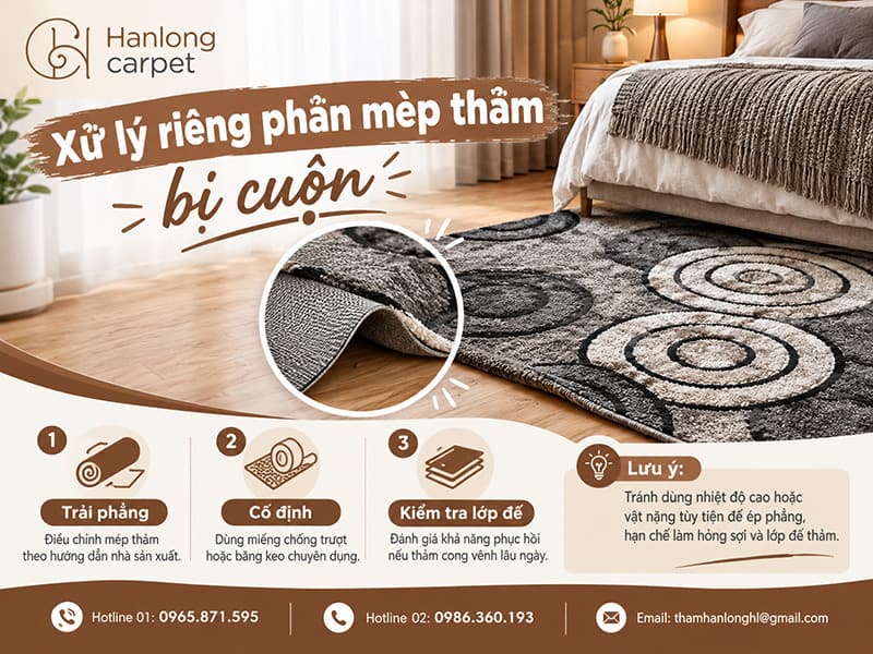 Xử lý riêng phần mép thảm bị cuộn